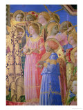 The Coronation of the Virgin, Detail Showing Musical Angels, circa 1430-32 Reproduction procédé giclée par Fra Angelico 
