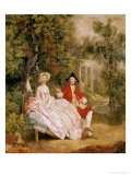 Conversation in a Park, Portrait of the Artist and His Wife, Margaret Burr reproduction procédé giclée par Thomas Gainsborough