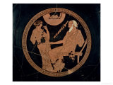 Attic Red-Figure Cup Depicting Phoenix and Briseis, Achilles' Captive, Greek, circa 490 BC Giclee Print by Brygos Painter 