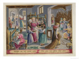 The Eggs Duly Hatch into Worms, They are Covered by Mulberry Leaves Giclee Print by Jan van der Straet