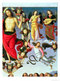 The Ascension of Christ, Detail of Christ and Musician Angels, Upper Right Section, 1495-98 Giclee Print by Pietro Perugino