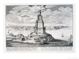The Pharos of Alexandria, Plate 9 from "Entwurf Einer Historischen Architektur" Giclee Print by Johann Bernhard Fischer Von Erlach