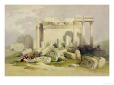 Ruins of the Eastern Portico of the Temple of Baalbec, May 6th 1839 reproduction procédé giclée par David Roberts