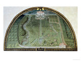 Villa Pratolino from a Series of Lunettes Depicting Views of the Medici Villas, 1599 Giclee Print by Giusto Utens