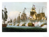 The Battle of Trafalgar, 21st October 1805, for J. Jenkins's "Naval Achievements" reproduction procédé giclée par Thomas Whitcombe