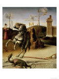 St. George and the Dragon, Predella (Detail) Giclée-tryk af Giovanni Bellini