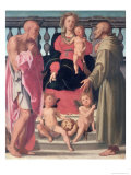 Madonna and Child with Ss. Jerome and Francis Giclee Print by Mirabello Cavalori