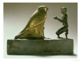 Statue of King Taharqa Worshipping the Falcon-God Hemen, Egyptian, Third Intermediate Period Giclee Print by 25th Dynasty Egyptian