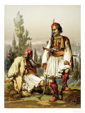 Albanians, Mercenaries in the Ottoman Army, Published by Lemercier, 1857 reproduction procédé giclée par Amadeo Preziosi