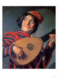 Portrait of a Jester with a Lute Giclée-Druck von Frans Hals