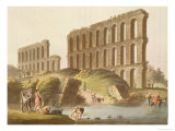 Ruins of the Grand Aqueduct of Ancient Carthage, Plate 23 from "Views in the Ottoman Empire" Giclee Print by Luigi Mayer