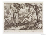 Columbus Discovering America, Plate 2 from "Nova Reperta" reproduction procédé giclée par Jan van der Straet