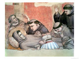 The Death of St. Francis, Detail of St. Francis and the Monks, from the Bardi Chapel Giclee Print by Giotto di Bondone 