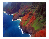 Arial View of Na Pa Li Coast, Kauai, Hawaii Photographic Print by George Oze