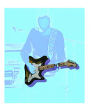 Neon Strat Player Giclee Print by Rhonda Watson