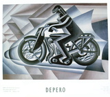 Motorcyclist Poster von Fortunato Depero