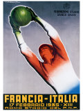Francia-Italia Football, 1935 Reproduction procédé giclée par T. Corbella