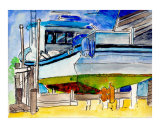 Dry Docked Shrimp Boat Lafitte, Louisiana Giclee Print by Garland  R Oldham