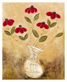 Five Red Flowers Lámina por Viola Lee
