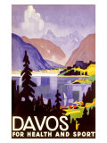 Davos Swiss Alps Ski Resort Giclee Print