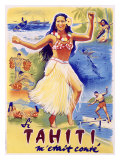 Tahiti Wahine Hula Dance Impressão giclée