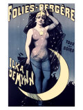 Folies Bergere, Moonlit Night Giclée-tryk Folies Bergere, Moonlit Night Giclée-tryk