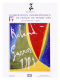 1989 Roland Garro Tennis Champion Poster Lámina giclée 1989 Roland Garro Tennis Champion Poster Lámina giclée