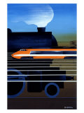 Evolution Locomotive Bullet Train Poster Lámina giclée Evolution Locomotive Bullet Train Poster Lámina giclée
