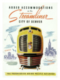Union Pacific, Streamliner Denver reproduction procédé giclée