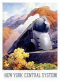 New York Central Railroad Locomotive Poster Lámina giclée