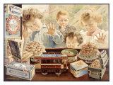 Children Looking Through Bakery Window Reproduction procédé giclée