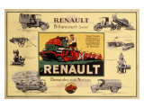 Renault Tractor Farm Equipment Reproduction procédé giclée