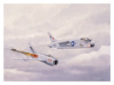 USN Navy VF24 F8 Crusader Jet reproduction procédé giclée par Bill Northup