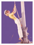 Pin-Up Girl: Sailboat Sailor Lámina giclée por Earl Moran