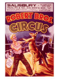 Robert Brothers Circus: The Boxing Kangaroo reproduction procédé giclée