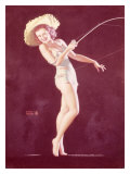 Pin-Up Girl: Goin Fishin reproduction procédé giclée par Earl Moran