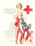 Red Cross and Lady Liberty, Comradeship Lámina giclée Red Cross and Lady Liberty, Comradeship Lámina giclée