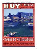 Belgium City Huy Travel Poster Lámina giclée