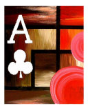 Abstract Red Ace Of Clubs Giclee Print by Teo Alfonso
