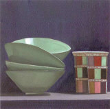 Vaisselle Sur Fond Bleu Prints by Claudine Picard