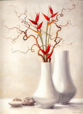 Willow Twigs with Red Flowers Posters par Karin Valk