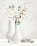 Weidenzweige mit blauen Blumen Poster von Karin Valk