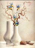 Willow Twigs with Blue Flowers Art by Karin Valk
