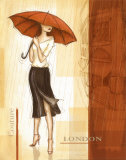 Rain London Affiches par Andrea Laliberte