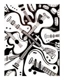 Guitar Pile Giclee Print by Jerry Clovis