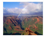 Waimea Canyon with Rainbow Fotografie-Druck von George Oze
