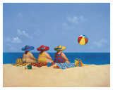 Three Ladies Sunning Print by Michael Paraskevas