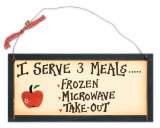 I Serve 3 Meals Træskilt
