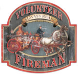 Volunteer Fireman Plaque en métal
