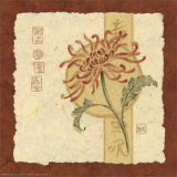 Rote asiatische Blumen I Kunstdrucke von Judy Kaufman